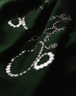Spur Glint Wool Stole — Green stole from the Ashwaa Equestrian collection