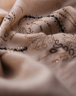 Pirouette Gilt Cashmere Stole — Cream stole from the Ashwaa Dressage collection