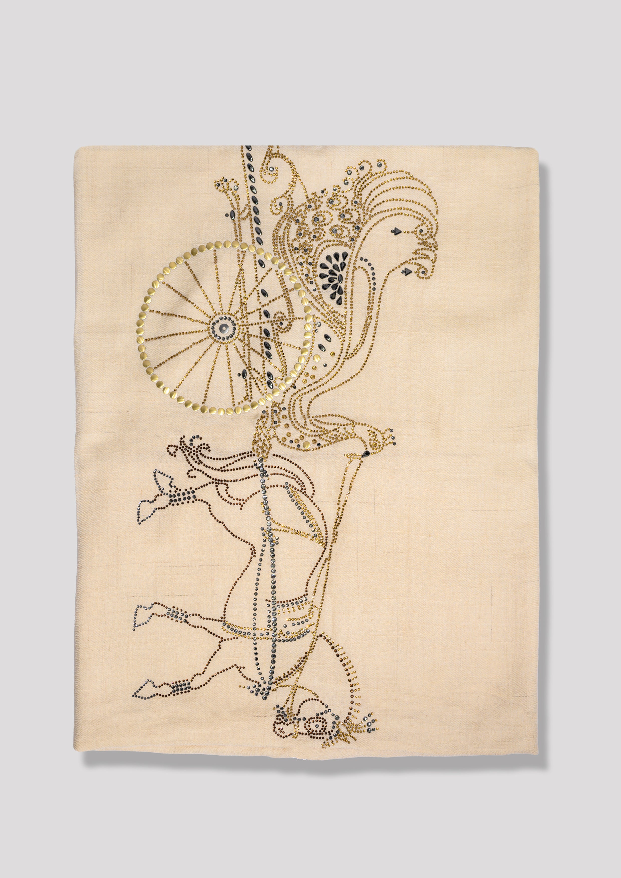 Girth Gilt Cashmere Stole — Cream stole from the Ashwaa Equestrian collection