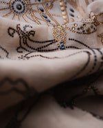 Girth Gilt Cashmere Stole — Cream stole from the Ashwaa Equestrian collection