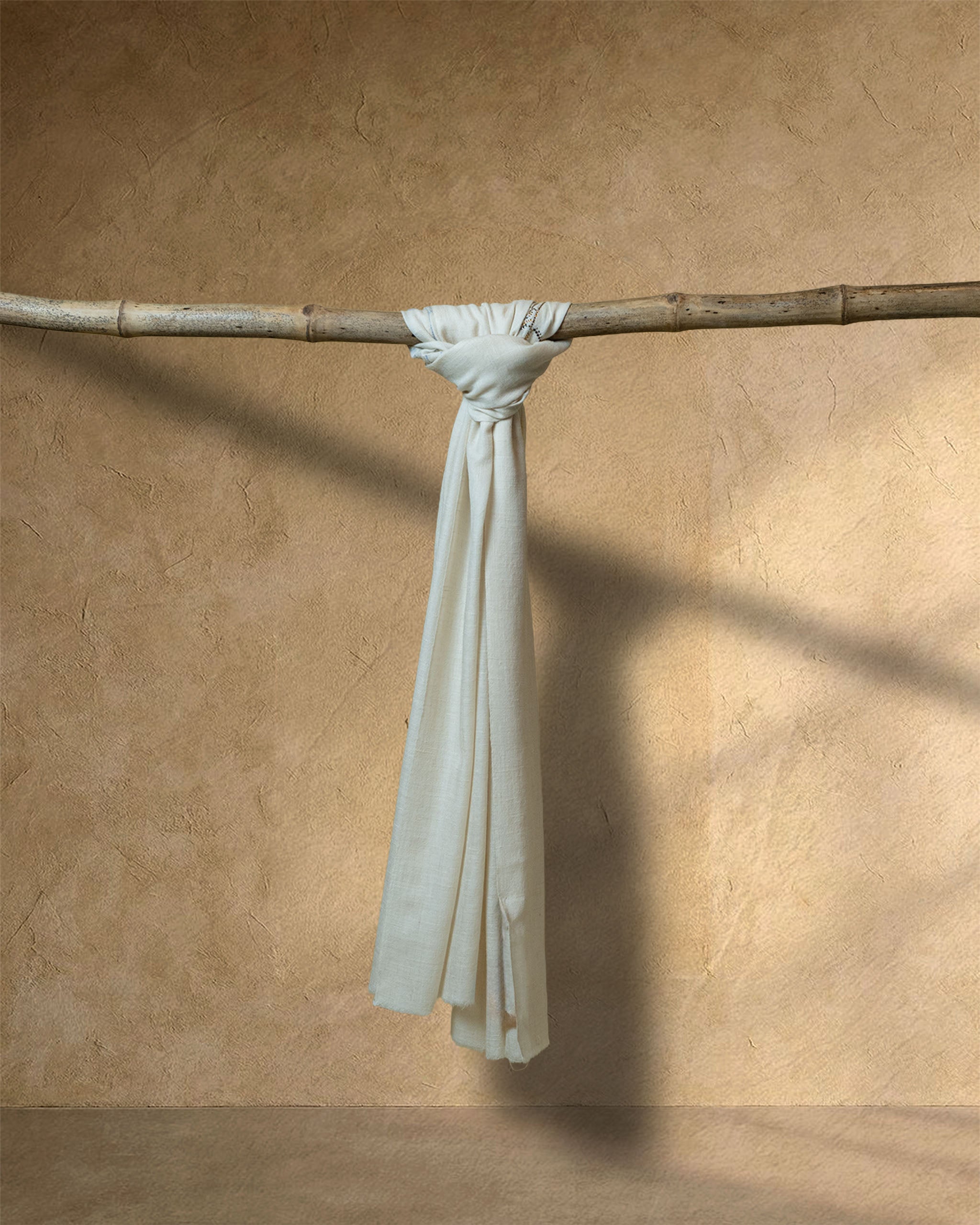Girth Gilt Cashmere stole  Ivory stole from the Ashwaa Equestrian collection