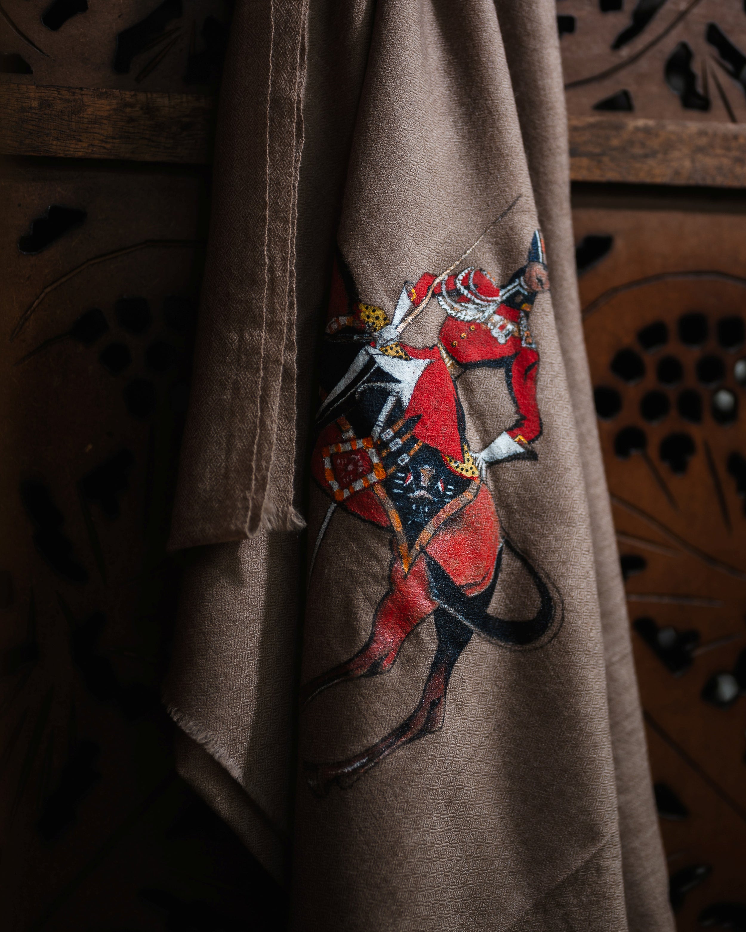 Cantle Dusk Cashmere Stole — Earth Brown stole from the Ashwaa Equestrian collection