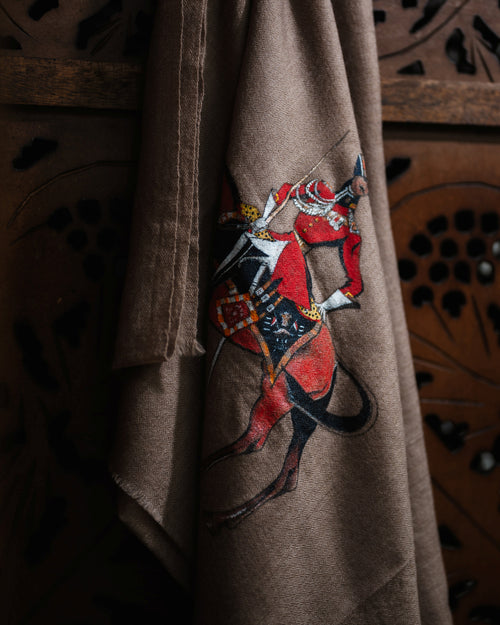 Cantle Dusk Cashmere Stole — Earth Brown stole from the Ashwaa Equestrian collection