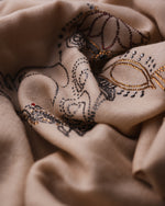 Forelock Flame Cashmere Stole — Cream stole from the Ashwaa Equestrian collection
