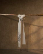 Forelock Flame Cashmere Stole — Cream stole from the Ashwaa Equestrian collection
