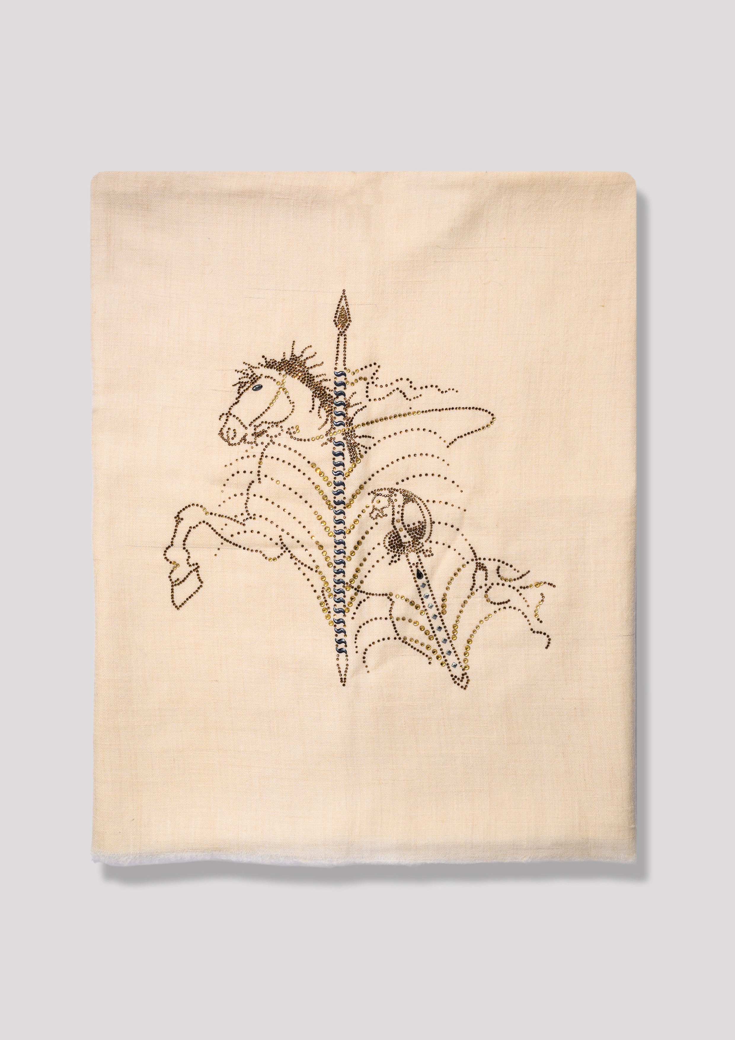 Vault Soar Cashmere Stole — Cream stole from the Ashwaa Show Jumping collection