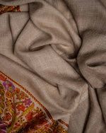 Kalam Earth Cashmere Stole  Brown stole from the Ashwaa Icons collection