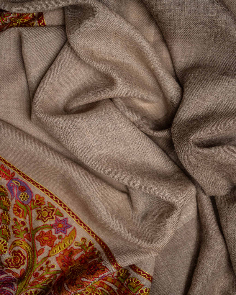 Kalam Earth Cashmere Stole  Brown stole from the Ashwaa Icons collection