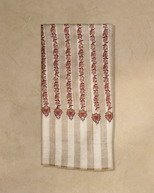 Amber Needle Cashmere Shawl  Brown stole from the Ashwaa Icons collection