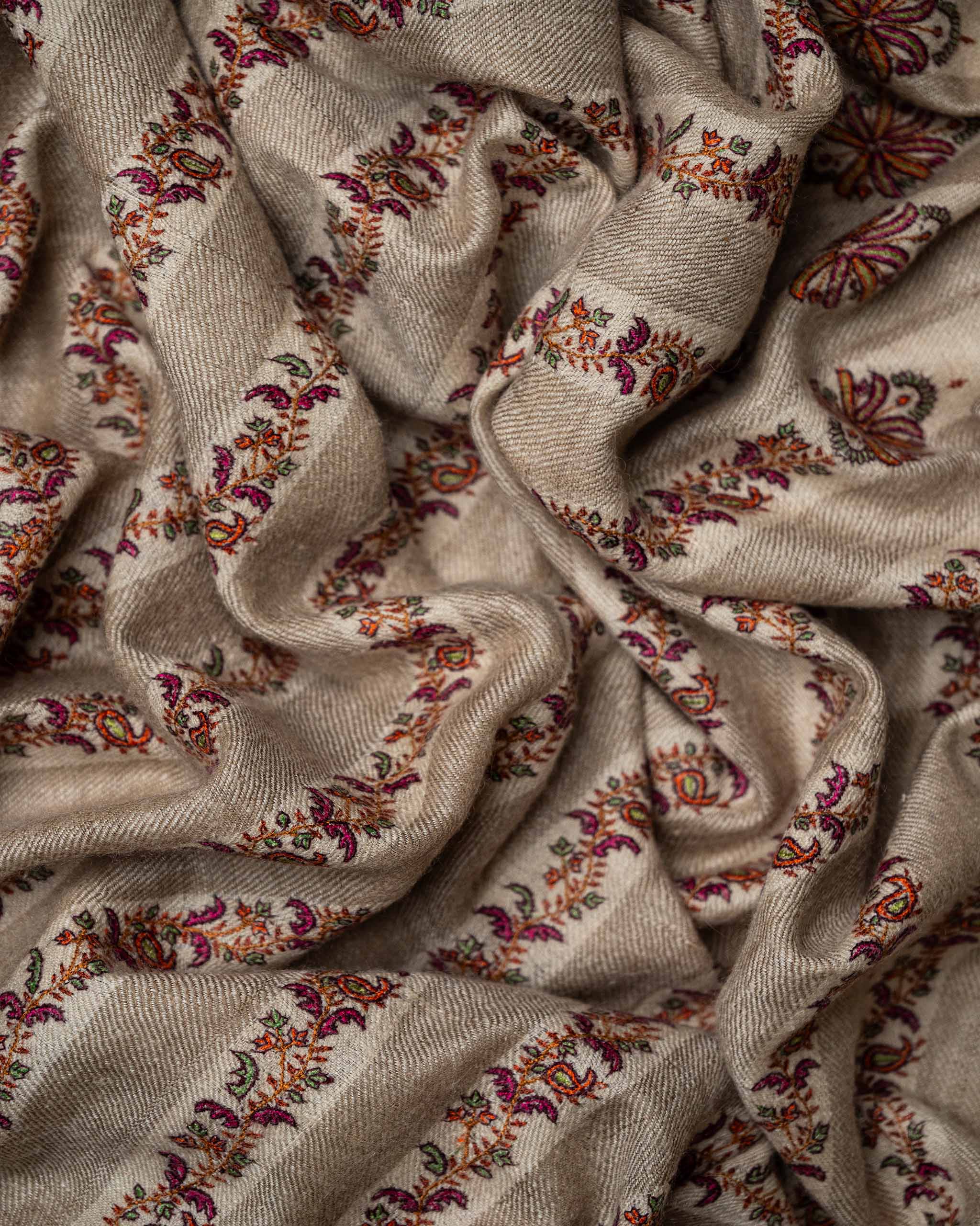 Amber Needle Cashmere Shawl  Brown stole from the Ashwaa Icons collection