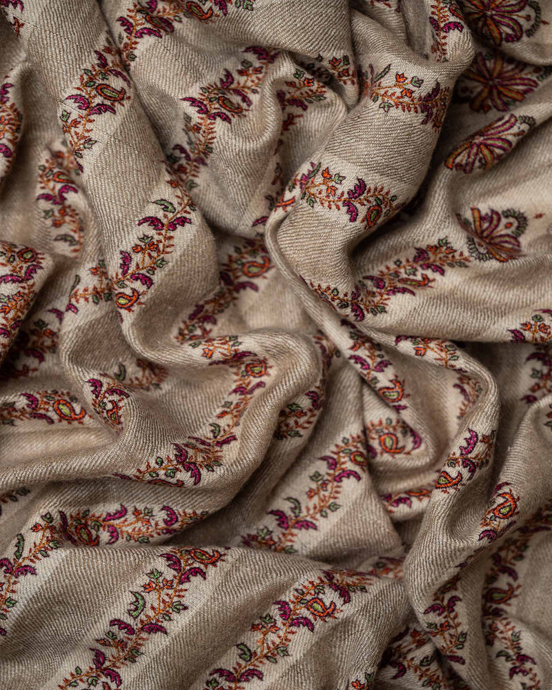 Amber Needle Cashmere Shawl  Brown stole from the Ashwaa Icons collection