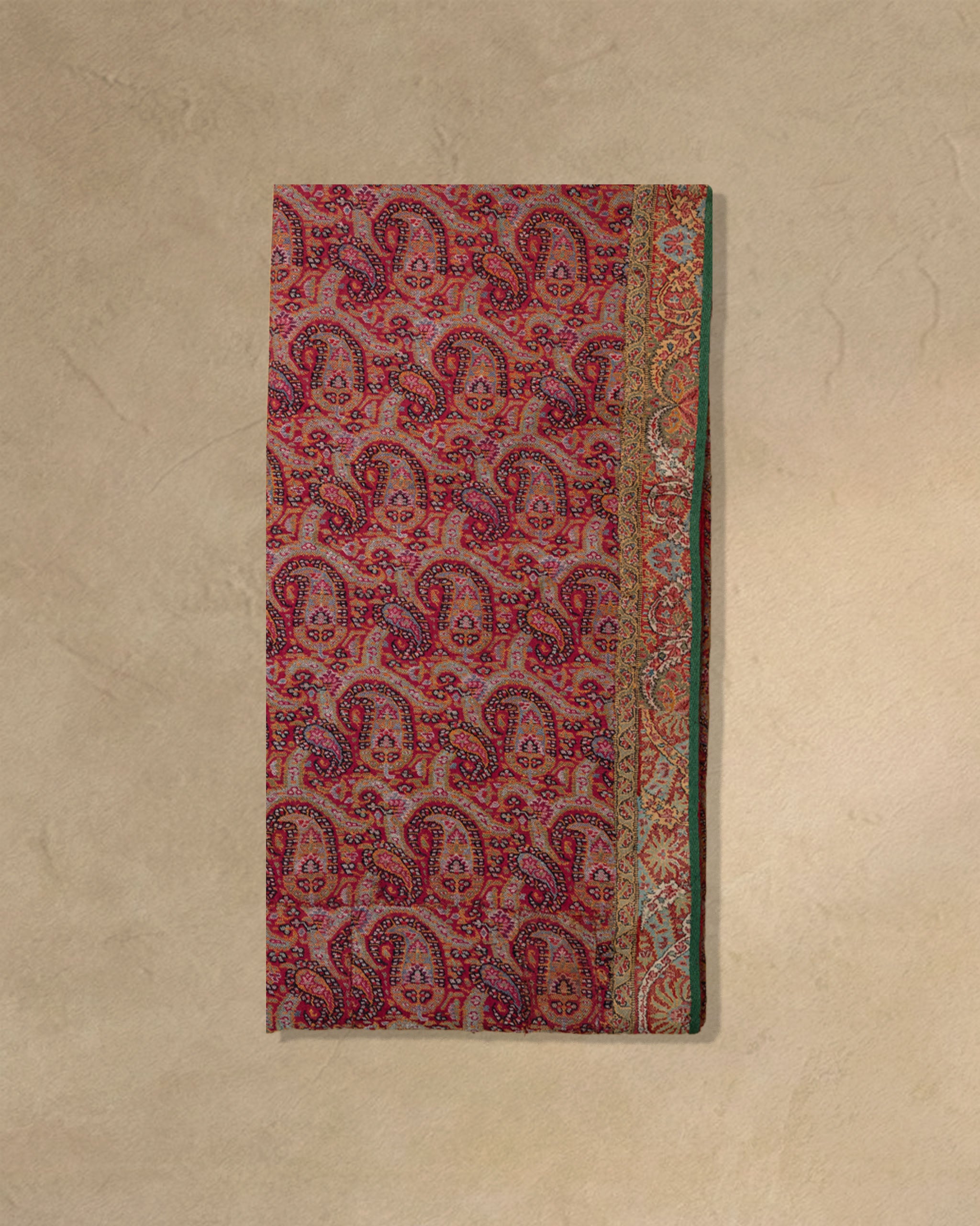 Crimson Jamawar Cashmere Shawl  Burgundy stole from the Ashwaa Icons collection