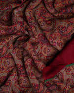 Crimson Jamawar Cashmere Shawl  Burgundy stole from the Ashwaa Icons collection