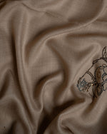 Bridle Glint Wool Shawl — Beige shawl from the Ashwaa Equestrian collection