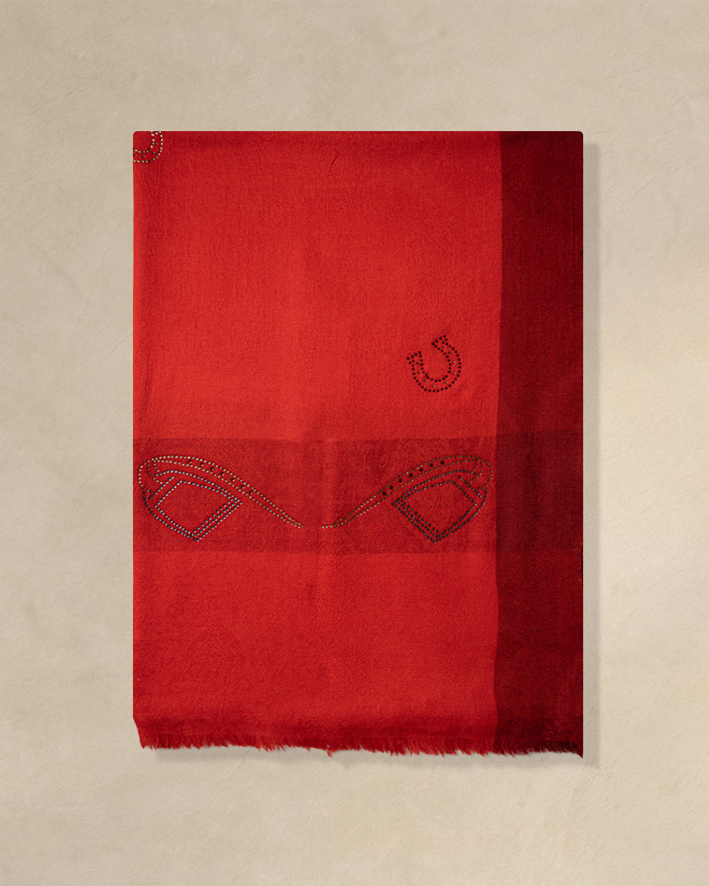Spur Crimson Wool Stoles — Crimson Red stole from the Ashwaa Equestrian collection