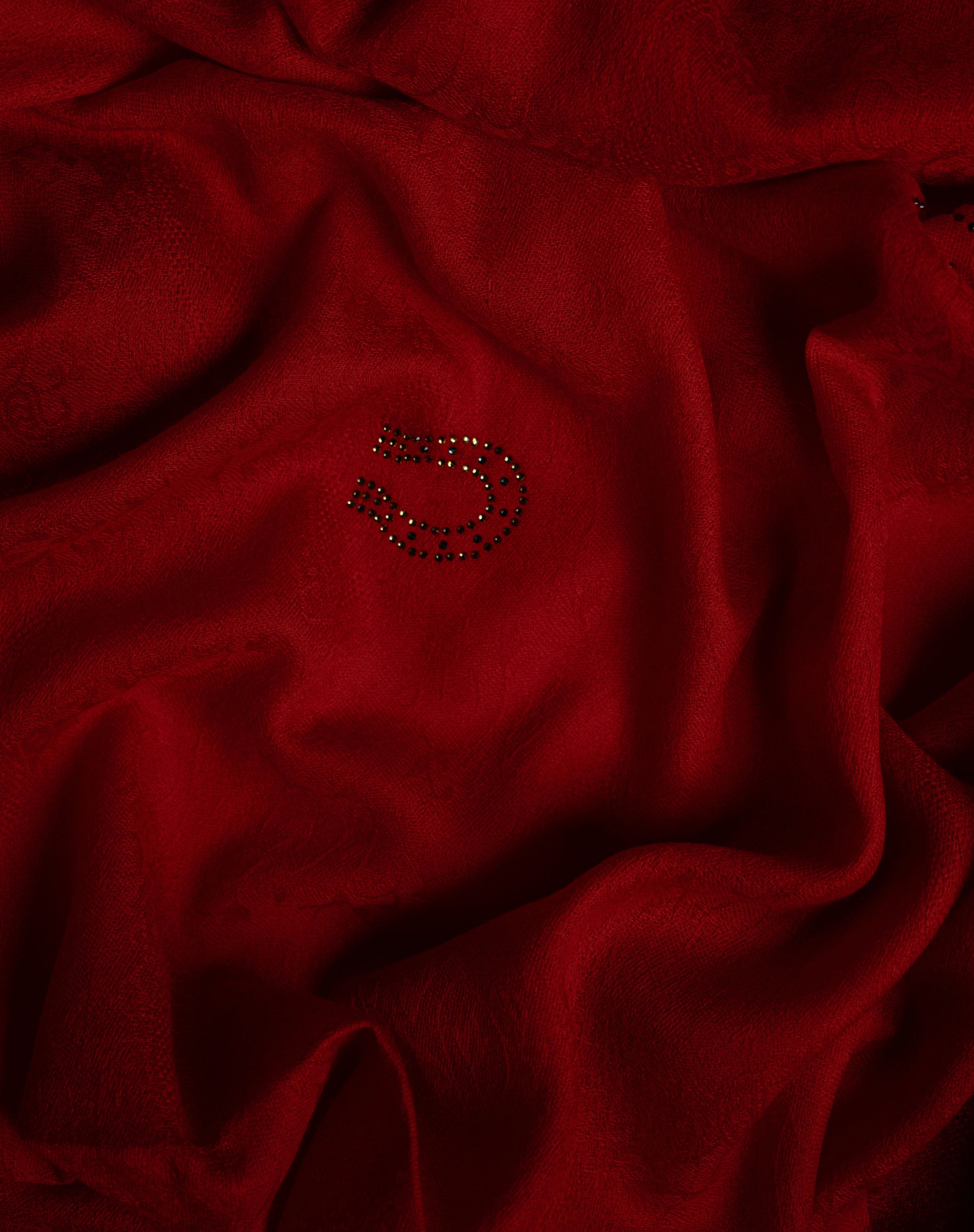 Spur Crimson Wool Stole — Crimson Red stole from the Ashwaa Equestrian collection