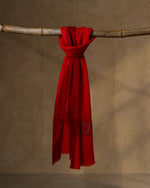 Spur Crimson Wool Stole — Crimson Red stole from the Ashwaa Equestrian collection