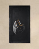 Hock Ember Wool Shawl — Black shawl from the Ashwaa Equestrian collection