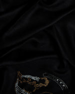 Hock Ember Wool Shawl — Black shawl from the Ashwaa Equestrian collection