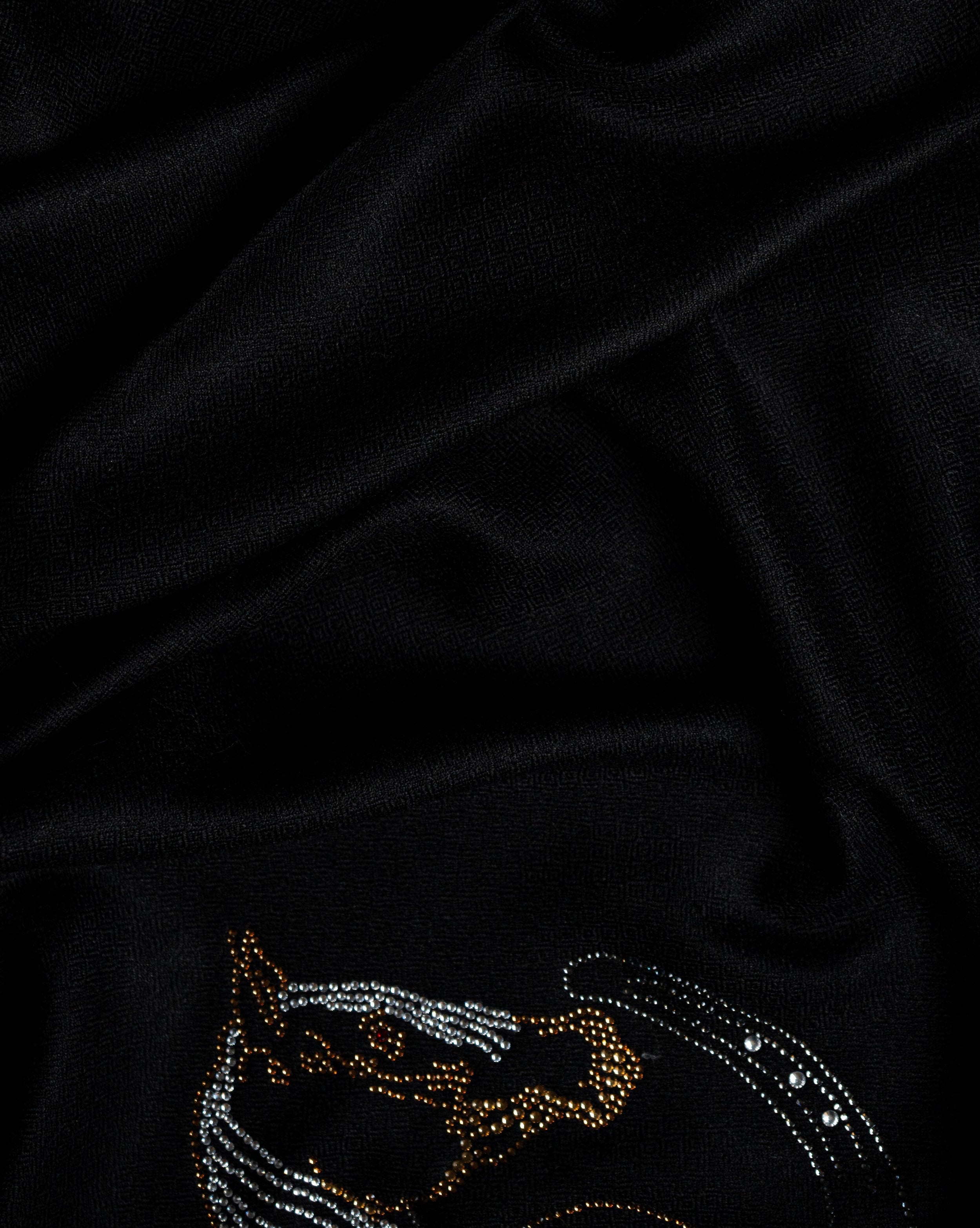 Hock Ember Wool Shawl — Black shawl from the Ashwaa Equestrian collection