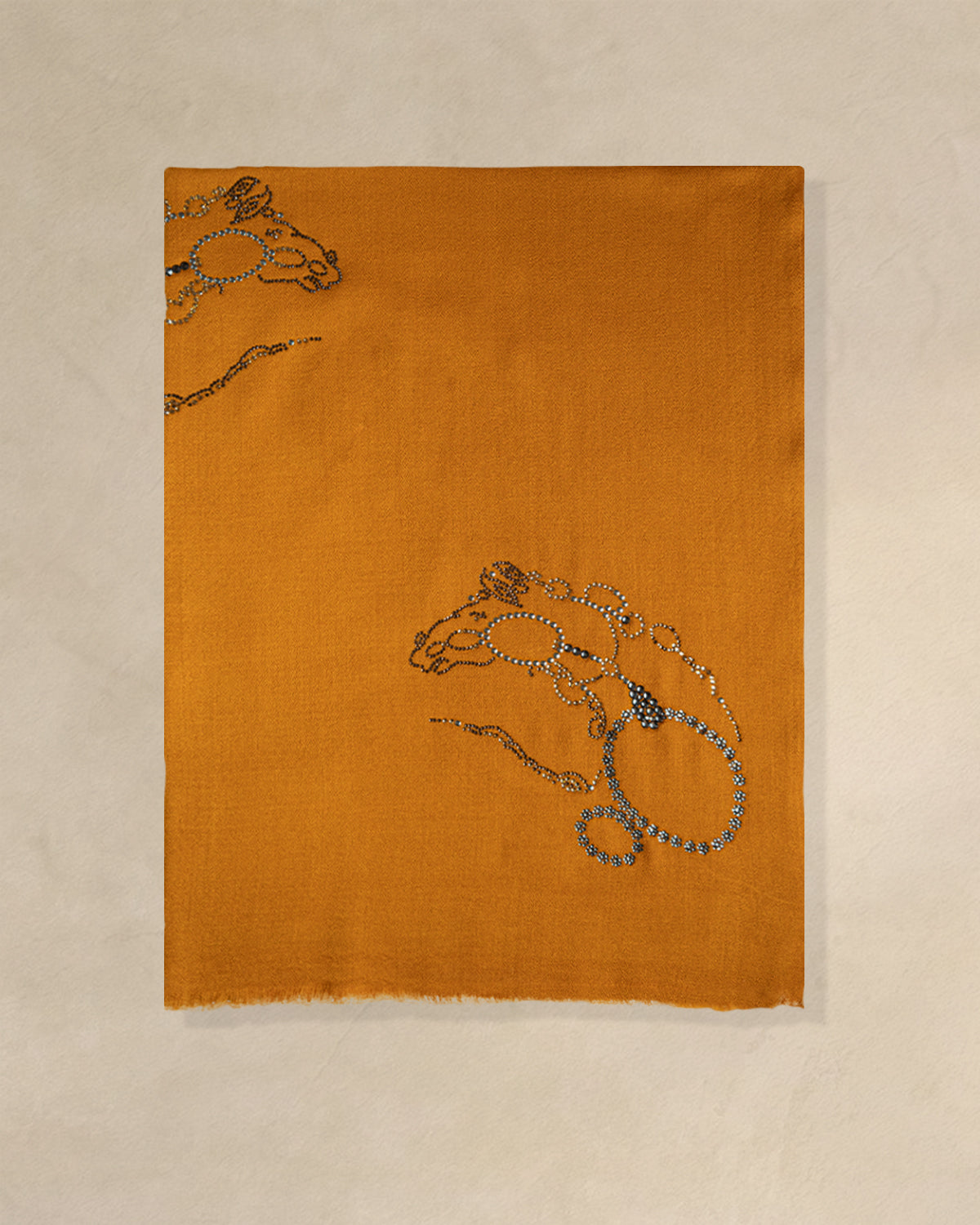 Stirrup Gilt Wool Stole — Mustard stole from the Ashwaa Equestrian collection