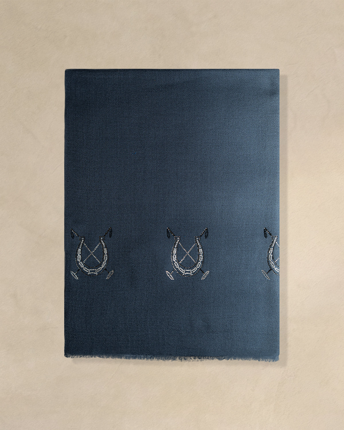 Ride Dusk Wool Stole — Navy Blue stole from the Ashwaa Polo collection