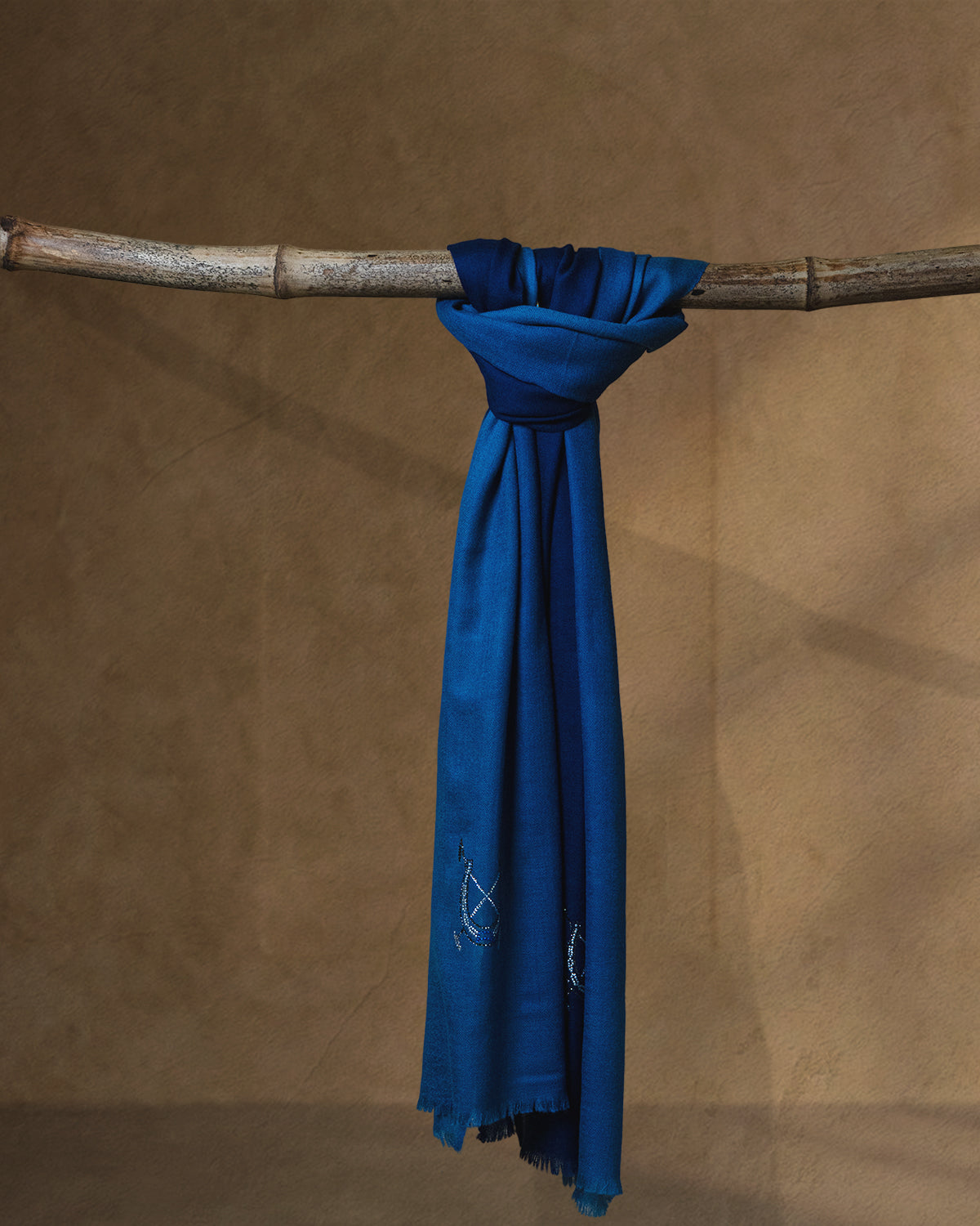 Ride Dusk Wool Stole — Navy Blue stole from the Ashwaa Polo collection