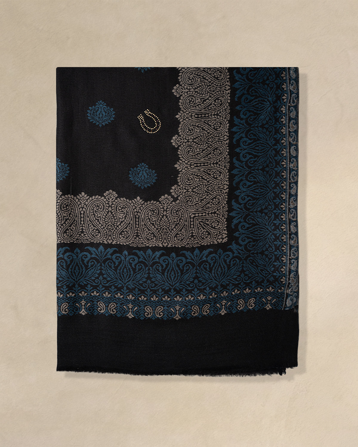 Flank Dusk Wool Stole — Black stole from the Ashwaa Equestrian collection