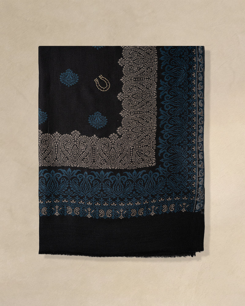 Flank Dusk Wool Stole — Black stole from the Ashwaa Equestrian collection