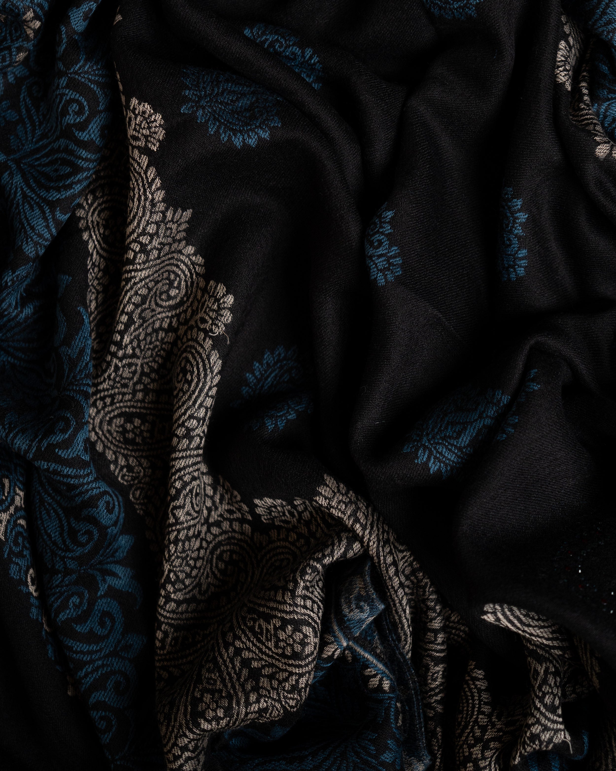 Flank Dusk Wool Stole — Black stole from the Ashwaa Equestrian collection