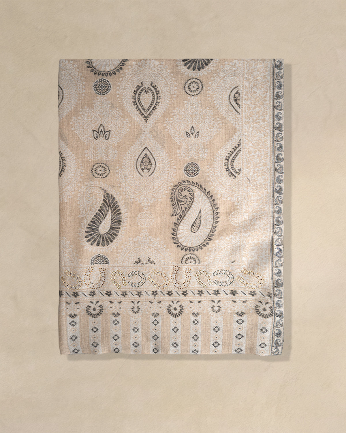 Pastern Dune Wool Stole — Beige stole from the Ashwaa Equestrian collection