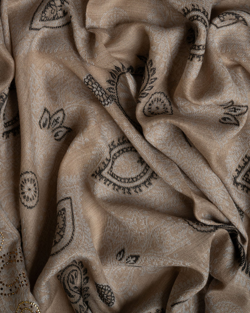 Pastern Dune Wool Stole — Beige stole from the Ashwaa Equestrian collection