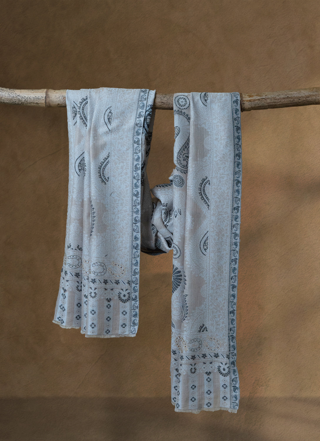Pastern Dune Wool Stole — Beige stole from the Ashwaa Equestrian collection