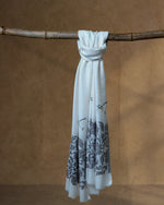 Mallet Glint Wool Stole — Cream stole from the Ashwaa Polo collection