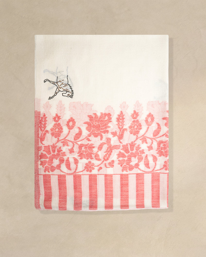 Curvet Salute Wool Stoles — Cream stole from the Ashwaa Dressage collection