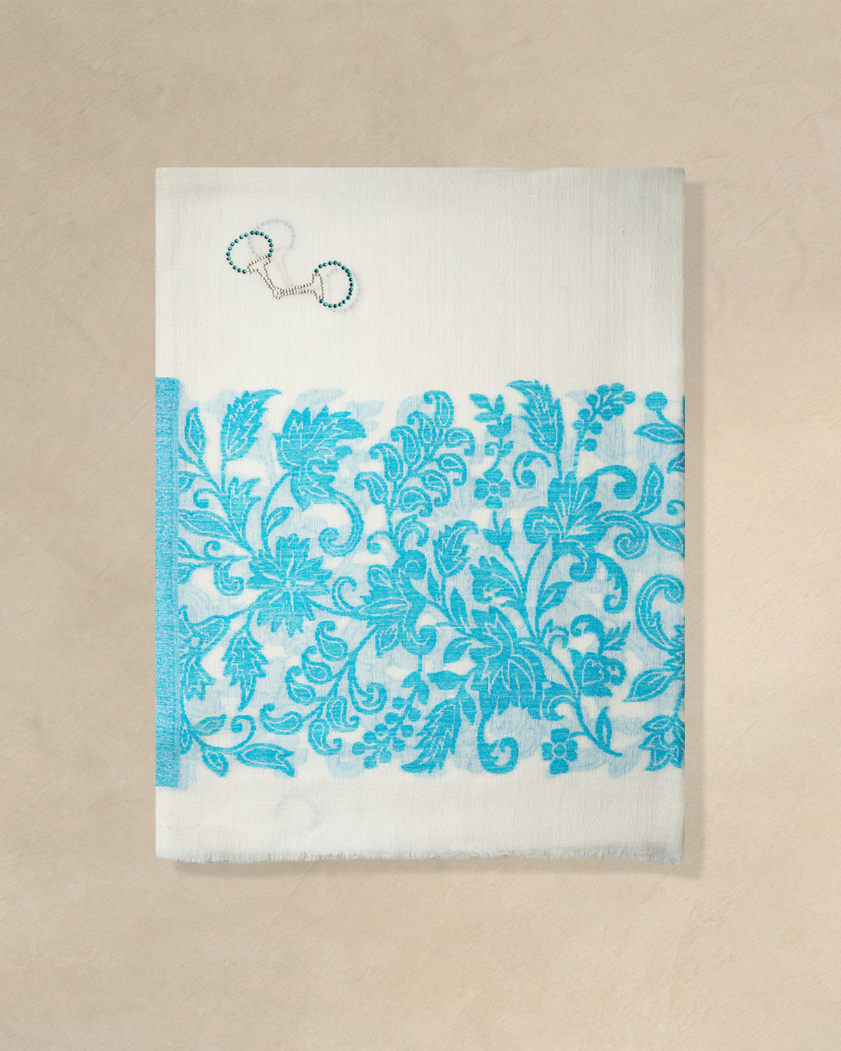 Halter Bloom Wool Stole — Cream stole from the Ashwaa Equestrian collection
