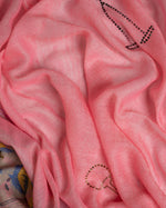 Knee Bloom Wool Stole — Pink stole from the Ashwaa Polo collection