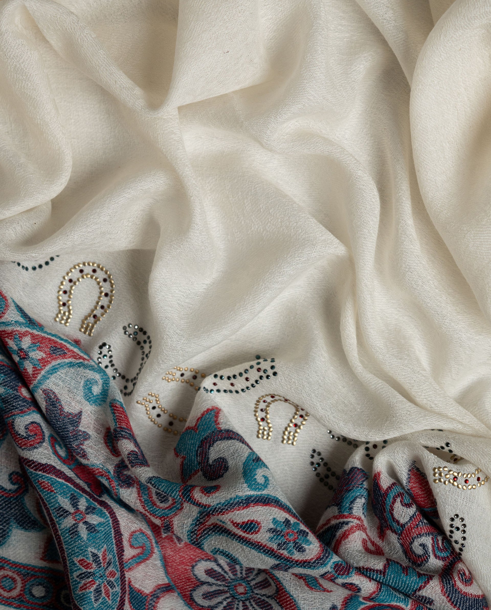 Croup Dusk Wool Stoles — Cream stole from the Ashwaa Equestrian collection