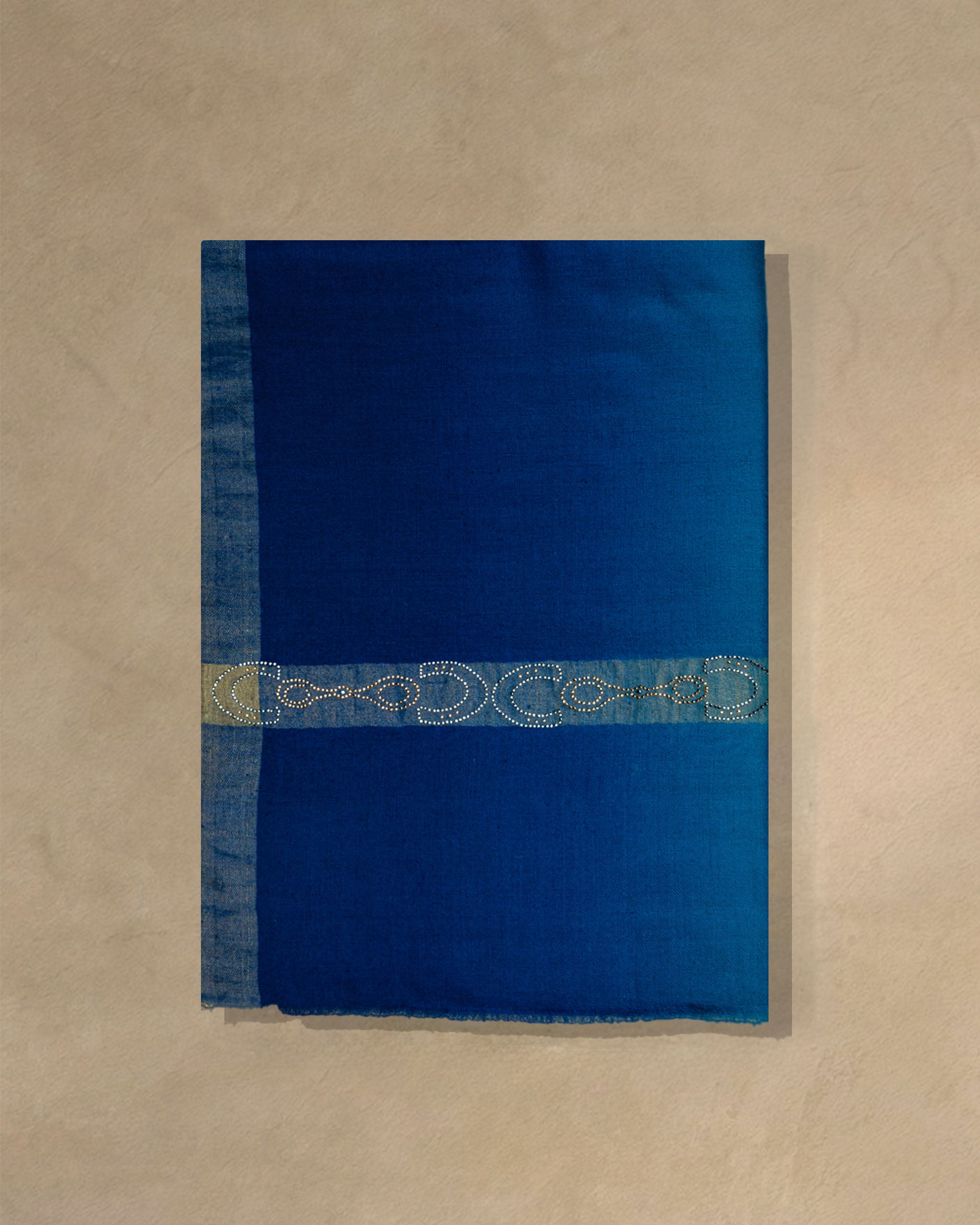 Plume Zari Cashmere Stole  Peacock Blue stole from the Ashwaa Equestrian collection