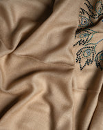 Plume Gilt Wool Shawl — Beige shawl from the Ashwaa Equestrian collection