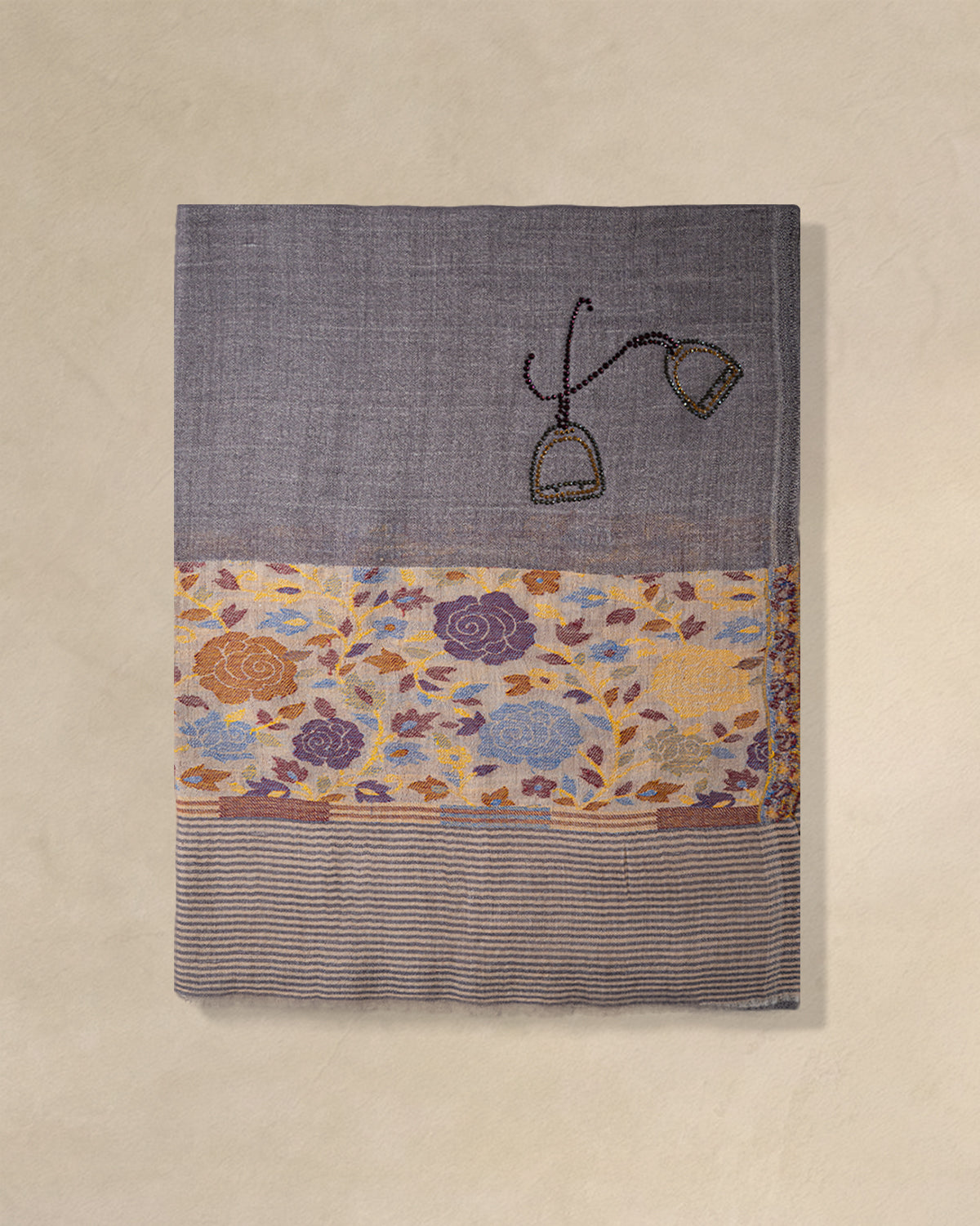 Cantle Bloom Wool Stole — Lavender stole from the Ashwaa Equestrian collection