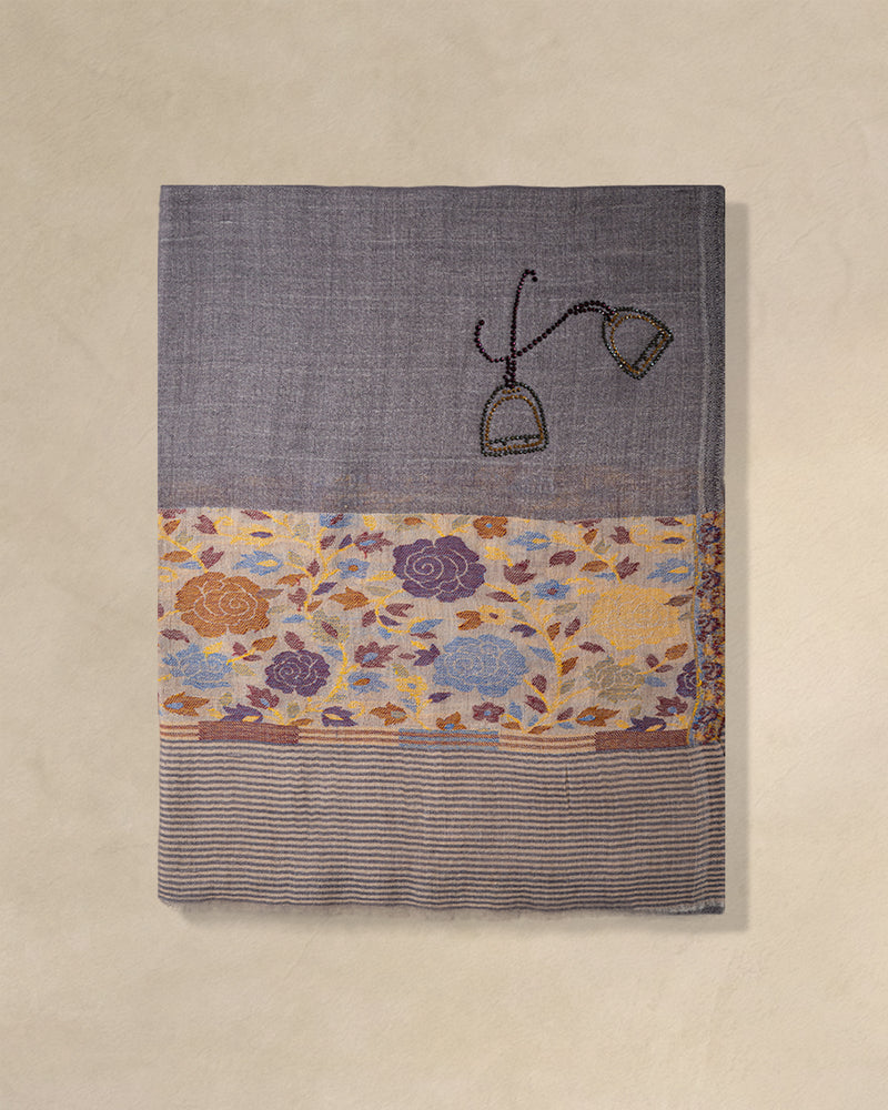 Cantle Bloom Wool Stole — Lavender stole from the Ashwaa Equestrian collection