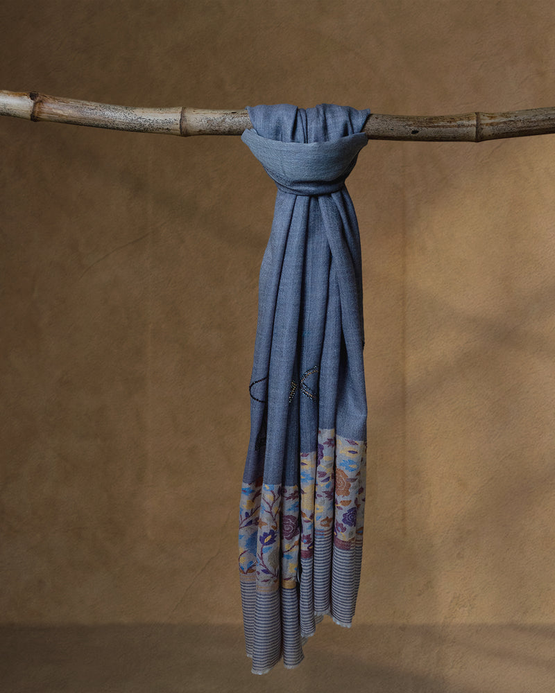 Cantle Bloom Wool Stole — Lavender stole from the Ashwaa Equestrian collection