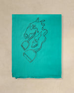 Paddock Gleam Wool Stole — Emerald stole from the Ashwaa Equestrian collection