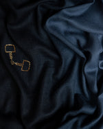 Snaffle Dusk Wool Stole — Grey stole from the Ashwaa Equestrian collection