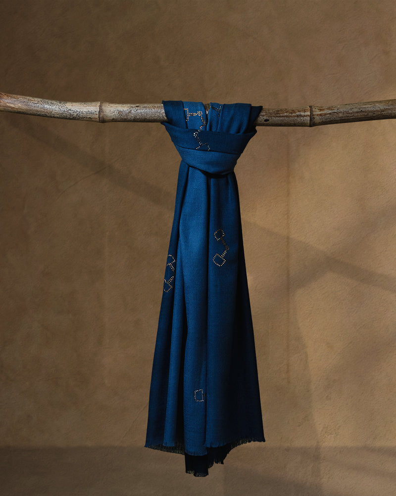 Snaffle Dusk Wool Stole — Grey stole from the Ashwaa Equestrian collection