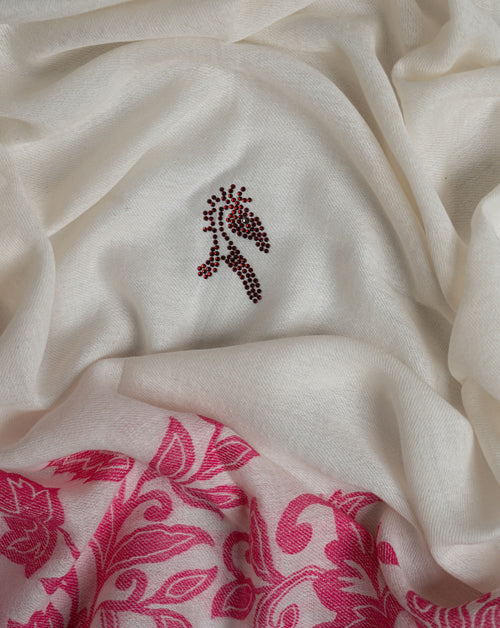 Fetlock Bloom Wool Stole — Cream stole from the Ashwaa Equestrian collection