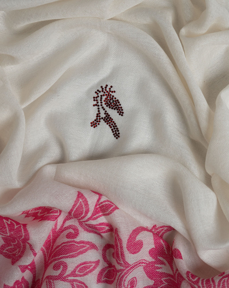 Fetlock Bloom Wool Stole — Cream stole from the Ashwaa Equestrian collection