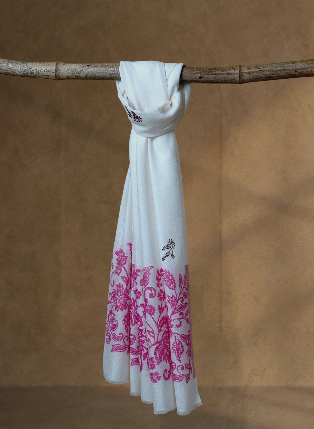 Fetlock Bloom Wool Stole — Cream stole from the Ashwaa Equestrian collection