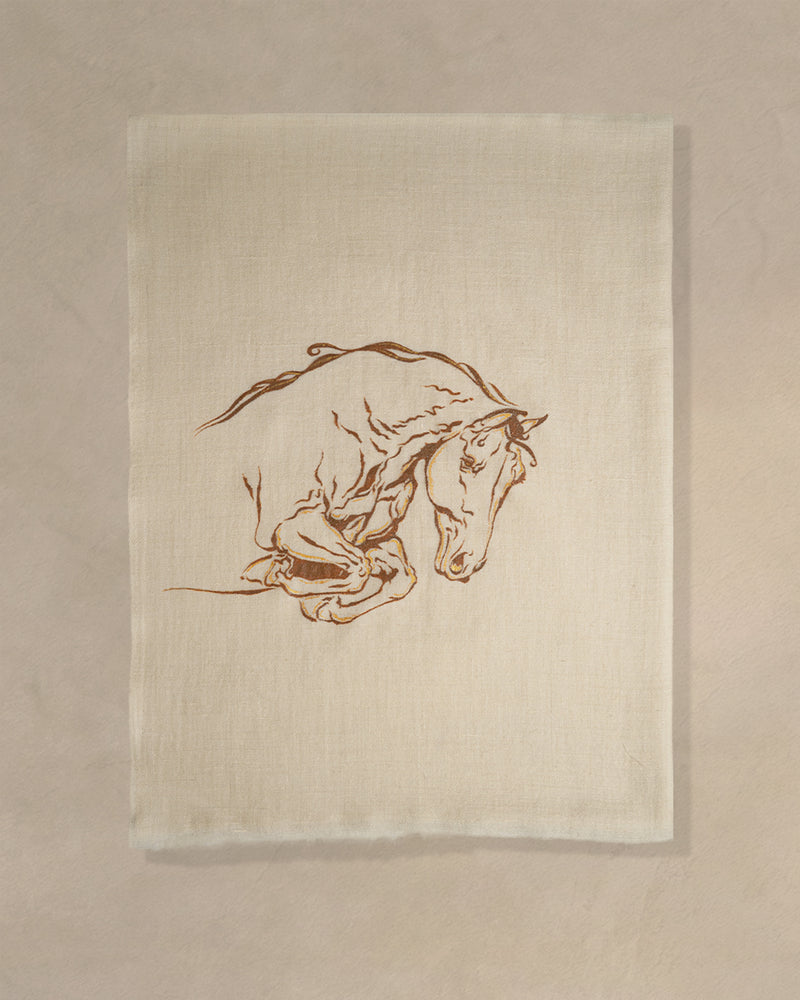 Oxer Drift Cashmere Stole — Cream stole from the Ashwaa Show Jumping collection
